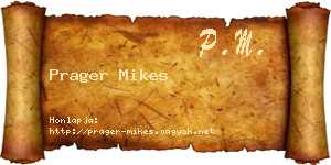 Prager Mikes névjegykártya